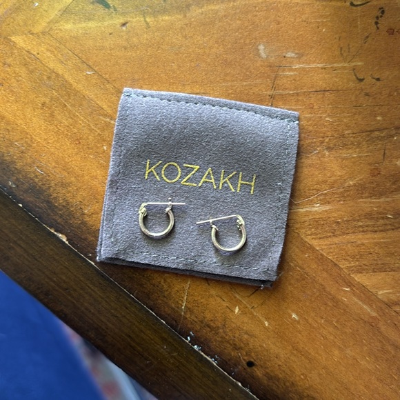 Kozakh Thin Micro Hoops Earrings - Picture 4 of 4